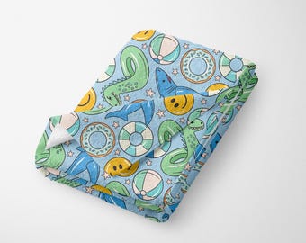 Go With the Float Towel, Swim, Floaties, Boy Summer Towel, Smiley Face, Pool, Beach