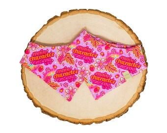 Main Character Energy, Floral Pet Bandana – Purple Rainbow Snap-On Dog Cat Accessory