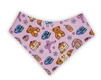 Coquette Plushie Brunch - Pet Bandana, Snap On, Tie On, Dog Accessory, Pancakes, Bookish