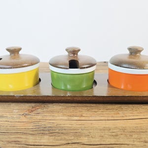 Vintage Japanese Condiment Set, Mid Century Condiment Server, Milk Glass Cruets, Retro Kitchen Caddy, Made in Japan