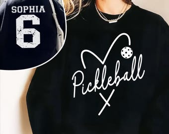 Custom Pickleball Sweatshirt - Personalized Name and Number Hoodie