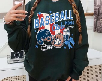 Retro Baseball Moms Club Sweatshirt, Game Day Sweatshirt or Hoodie for Moms