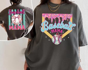 Retro Baseball Drip Mama Shirt, Cute Game Day Tee for Baseball Moms