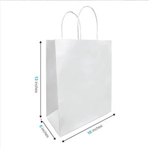 25 sacs en papier kraft personnalisés de taille moyenne, Sac à provisions en papier de boutique, Sac personnalisé personnalisé, Sacs-cadeaux de fête, Sac-cadeau pour événement, 10 x 5 x 13 po.