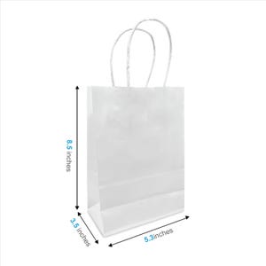 25 petits sacs en papier kraft personnalisés, sac à provisions en papier boutique, sac personnalisé personnalisé, sacs-cadeaux de fête, pochette cadeau pour événement, 5 x 3 x 8 po.