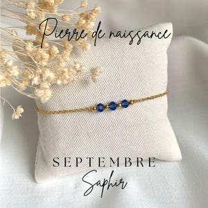 September birthstone bracelet - Sapphire stone bracelet - Designer jewelry - Gift idea for women and girls - Birth gift