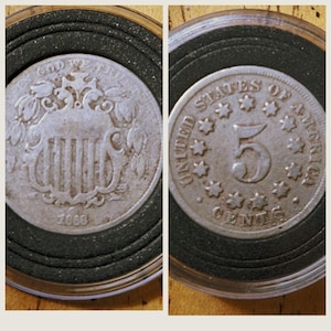 1886 Shield Nickle in capsule. 139 years old. Beautiful piece of history.