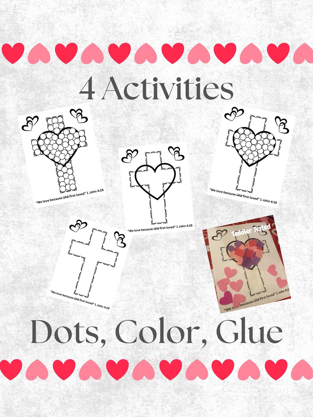 Valentine’s Day Bible Craft Printable for Kids and Toddlers - Heart and ...