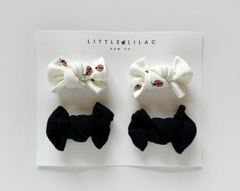 Lady bug and Black Pig Tail Bows
