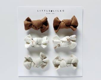Neutral and Wildflower Pig Tail Bows