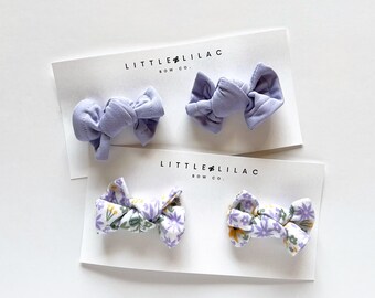 Lilac Spring Pig Tail Bows
