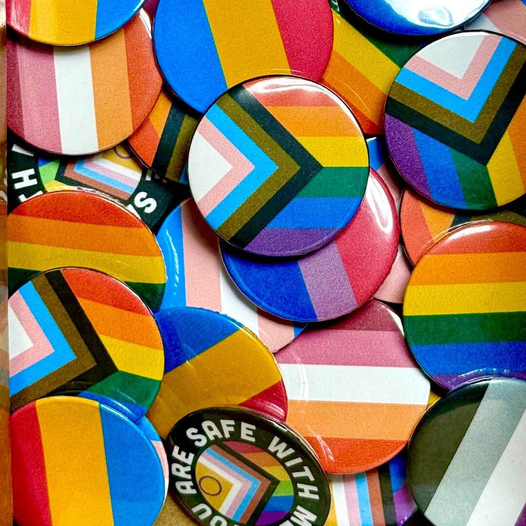 Pride Buttons LGTBQ+ PRIDE FLAG - Pinback Buttons - Etsy
