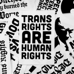 Trans Rights Are Human Rights - 4x6 Thermal Paper Sticker Stack