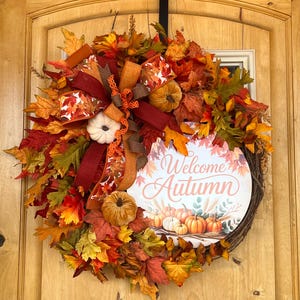 Autumn Grapevine Wreath, Fall Door Decor, Autumn Decor, one of a kind, Beautiful Wreath, Favorite, rustic and cozy, Fall Door Wreath
