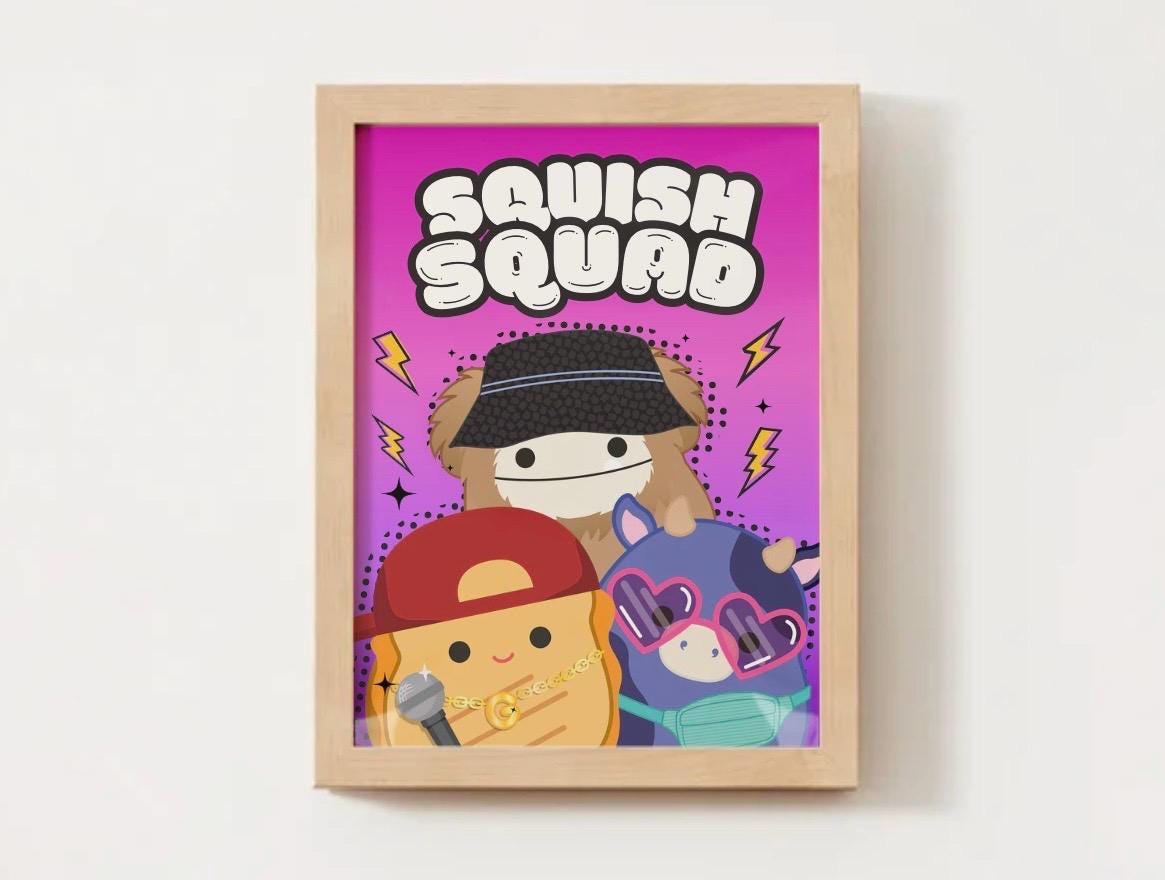 Squishmallow Poster | Squish Squad Poster | Gifts for Kids | Kids Room ...