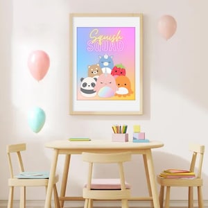 Squishmallow Printable Wall Decor | Digital Download | Kids Room Art | Instant Download | Playroom Decor | Squishmallow Party
