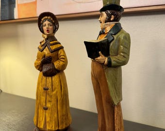 Vintage Christmas Caroler Figurine Set – Hand-Painted Victorian Holiday Decor