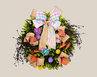20" Enchanted Meadow Easter Wreath with Illuminated Eggs (Plug-In, US Outlet)