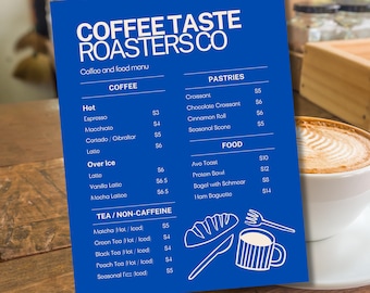 Minimalist Coffee Menu Sign: Cafe Price List Template (Digital Download 8.5x11)