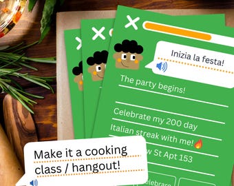Lingo Party Invitation: Gen Z Language Theme (Digital Download 4x6)