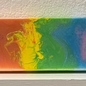 Abstract Rainbow, pride, colorful, hand painted ready to hang, Canvas Wall Decor
