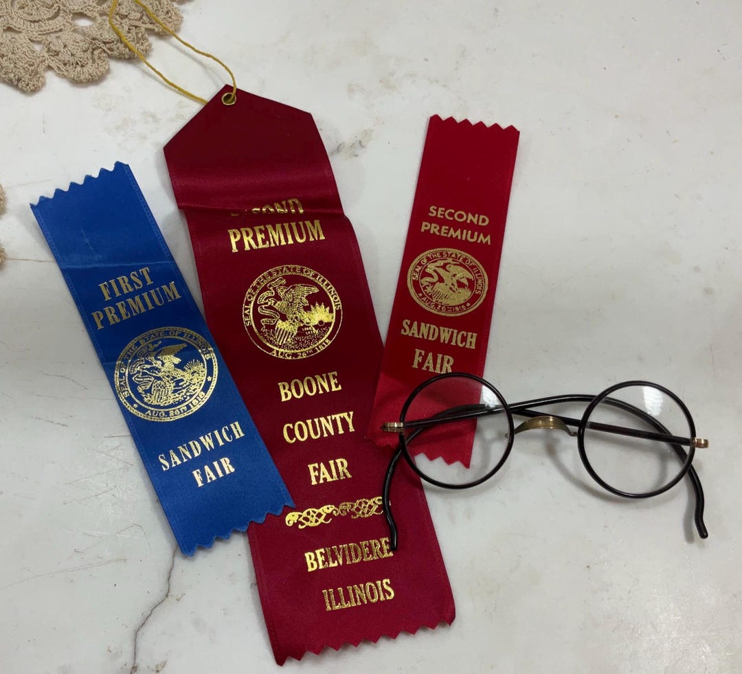 Vintage Illinois County Fair Prize Ribbons: Embellishments, Set of 3 - Etsy