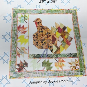 Turkey Gobbler 3-D Patchwork Quilt Pattern: 29&quot; Wall Hanging,Thanksgiving Decoration