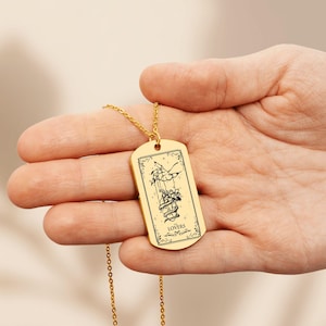 Personalisierte Tarot Karte Halskette, Tarot Karte Anhänger - Sonne, Mond, Liebhaber, Narr, Zauberer, Anhänger - Bester Freund Geschenk - Muttertag