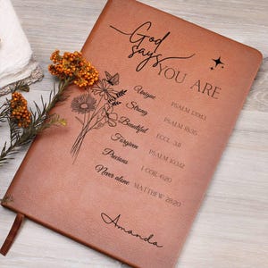 Personalized Prayer Journal, God Says You Are Bible Verse Journal , Christian Gift, Religious Gift, Affirmations Gift, Christmas Gifts