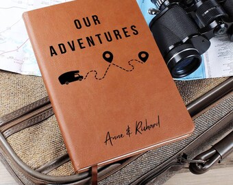 Diario de viajes y aventuras: cuaderno de camping personalizado, planificador de viajes, regalo para autocaravanas, diario de viaje personalizado para viajeros