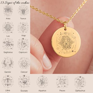 Personalized Zodiac Sign Necklace, Zodiac Necklace, Astrology Charm Necklace, Perfect Birthday Gifts, Gift for Girlfriend, christmas gifts