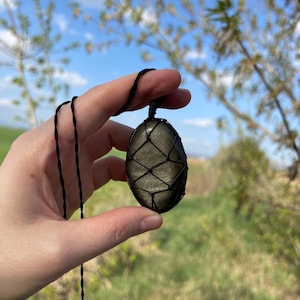 Macrame Pendant Necklace, Crystal Jewelry, Healing, Handmade Gemstone Necklace, Boho Stone Jewelry