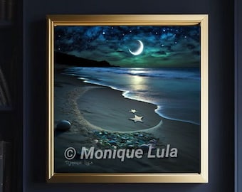 Midnight Moonlight Beach