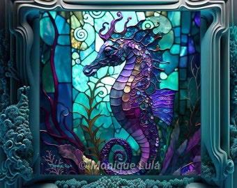 Stained Glass Seahorse