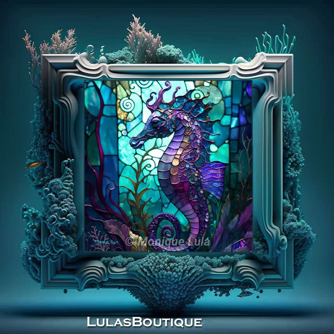 Stained Glass Seahorse - Etsy