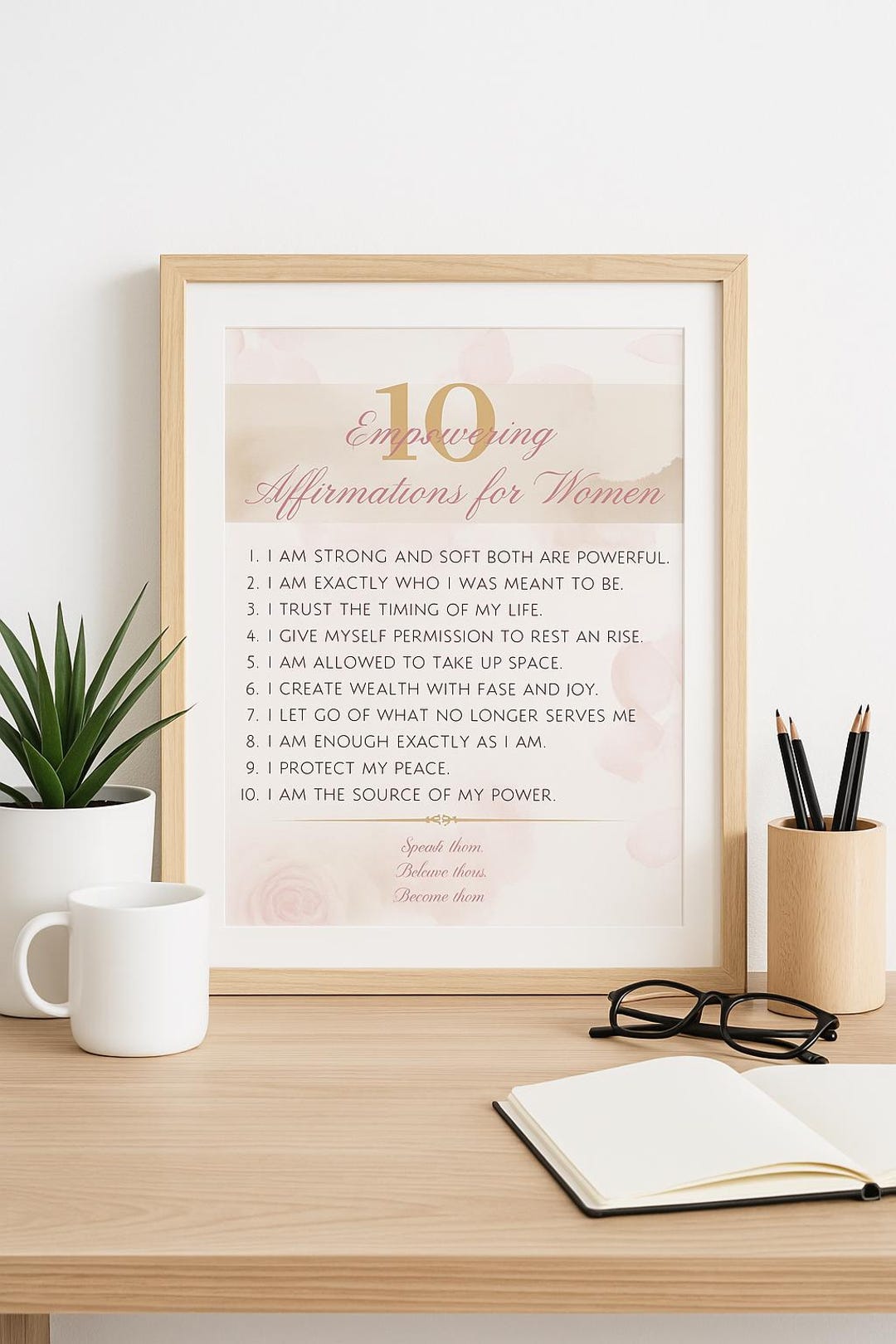 10 Empowering Affirmations Printable | Feminine Wall Art for Women ...