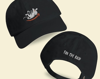 Embroidered "Tax The Rich" Dad Hat: Political Statement Cap