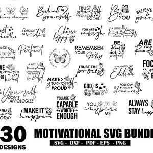 Inspirational Quotes SVG Bundle: Self-Love & Kindness (Digital Download)