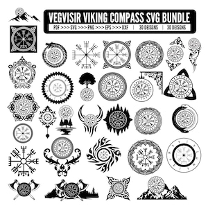 Viking SVG Bundle: Celtic Knot, Vegvisir Compass, Valhalla Runes (Digital Download)