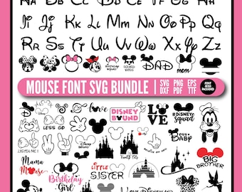Mouse Font SVG, Mouse Alphabet SVG, Cartoon Font SVG, Letters Svg, Customize Gift Svg, Printable Design, FilesVinyl Cut File, ttf, Svg, Png