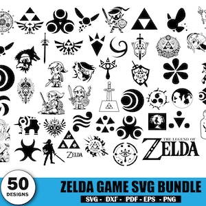 Fantasy Schwert Held SVG PNG Bundle | Retro Gaming Symbole & Krieger Designs für Cricut | Silhouette | Atem Der Wilden SVG Digital Download