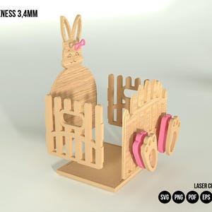 Easter Bunny Wooden Crate Laser Cut File Easter Basket Svg Laser File ...