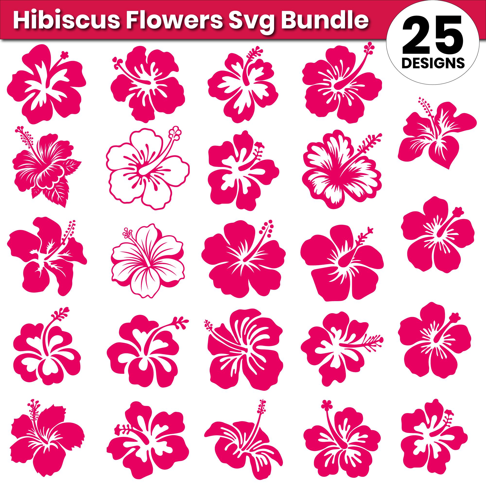 Hibiscus Flower SVG Bundle: Tropical & Daisy Cut Files (digital ...