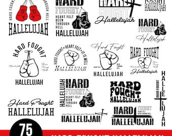 Hard Fought Hallelujah PNG, Christian Digital Design, Jesus Faith Worship, Sublimation Art
