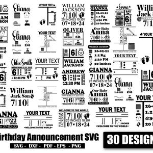 Newborn Birth Stats Svg Png | Baby Announcement Svg | Welcome Baby  File | Elephant Baby Stat Template | Metric Birth Stats Files