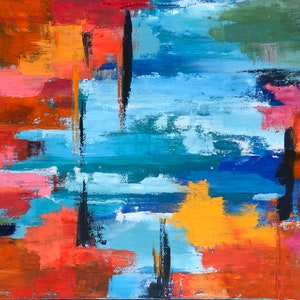 Modern Sunset 32&quot; x 40&quot; original oil painting