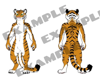 Perfect Furry Tiger Ref Sheet for your OC with 2 Variants