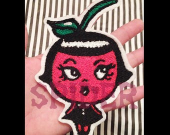 Cherry Girl Cherry Bop Embroidered Patch Embroidery Patches Iron On Cherries Red Cute Cutie