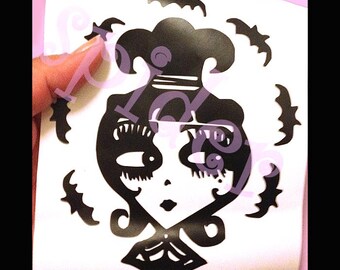 Lydia Deetz Inspired Vinyl Decal Sticker Stickers Spooky Cutie Creepy Cute  Bats Car Decal Beetlejuice