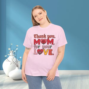 母の日ギフトTシャツ：お母さんへの愛に感謝、ユニセックスTシャツ、プレゼント、母親への感謝、ファミリーシャツ、彼女へのギフト
